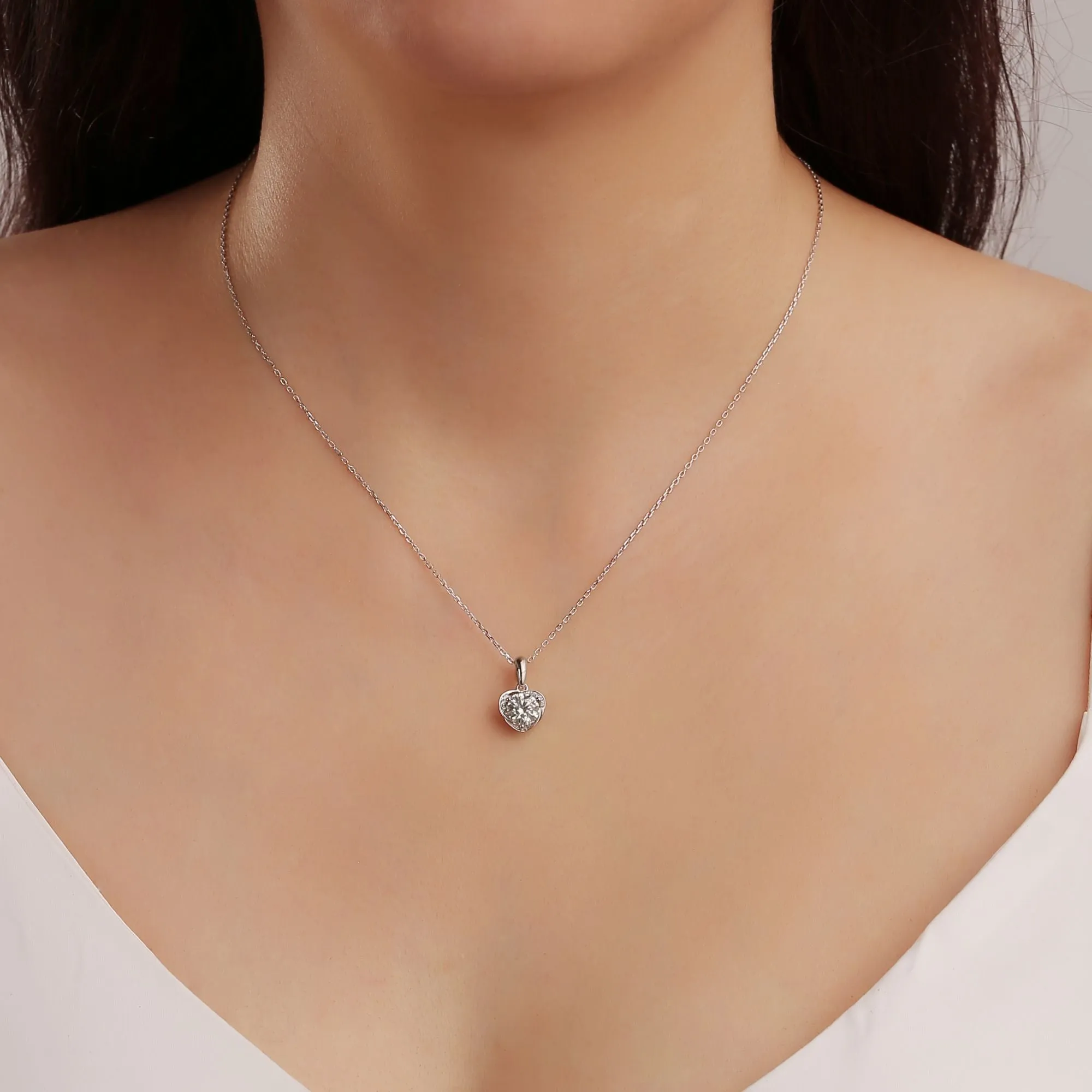 1 CT. Heart Love Moissanite Necklace sold by MSBLUE Jewelry product image thumbnail 3