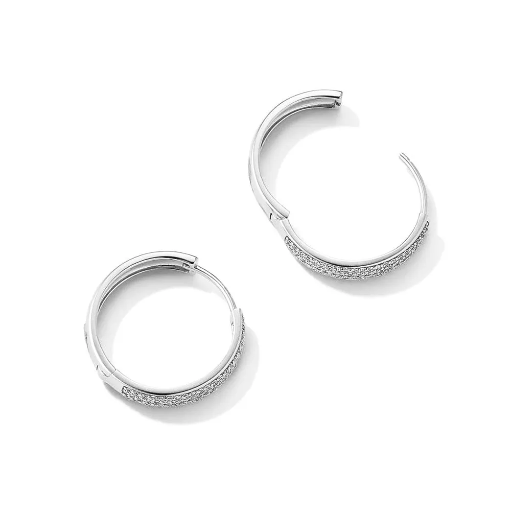 Triple Row Pavé Lab Grown Diamond Bold Medium Hoops sold by MSBLUE Jewelry product image thumbnail 4