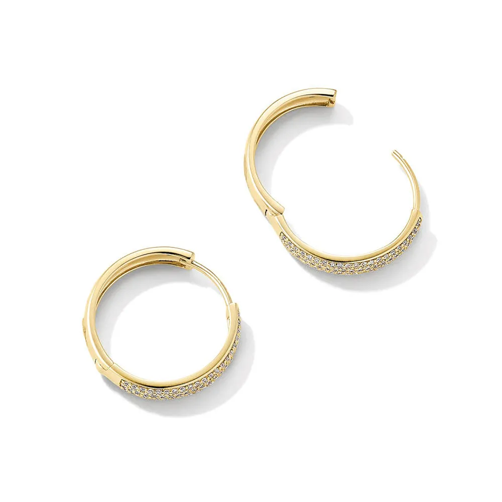 Triple Row Pavé Lab Grown Diamond Bold Medium Hoops sold by MSBLUE Jewelry product image thumbnail 3