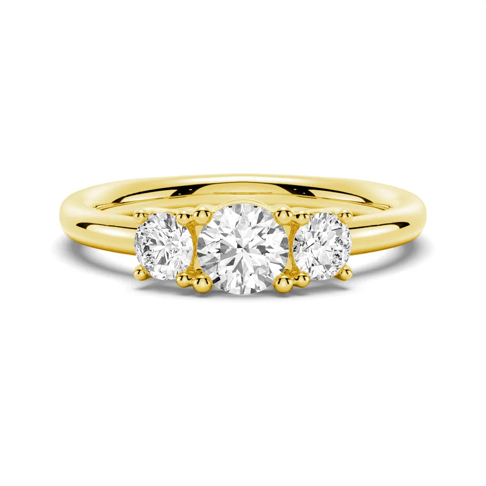 Round 3 Stone Shared Prong Moissanite Anniversary Band sold by MSBLUE Jewelry product image thumbnail 2