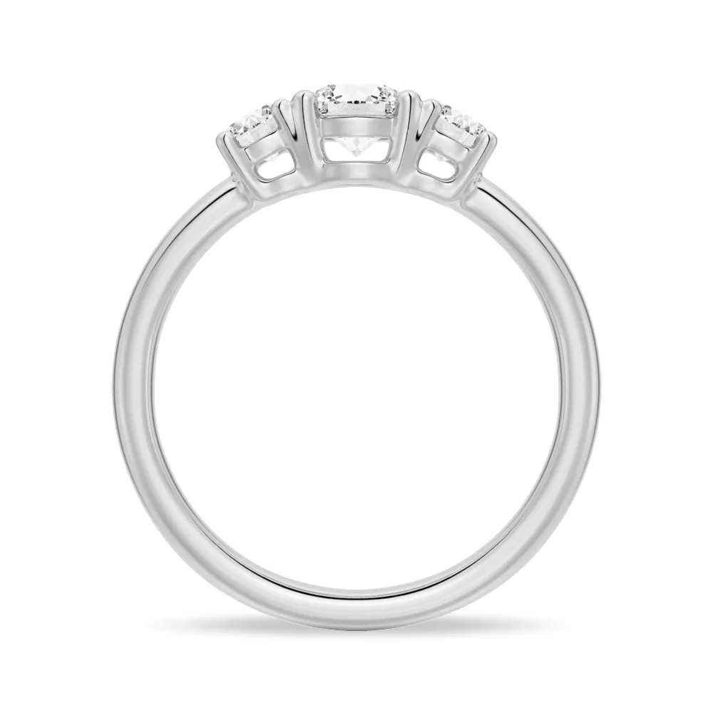 Round 3 Stone Shared Prong Moissanite Anniversary Band sold by MSBLUE Jewelry product image thumbnail 5