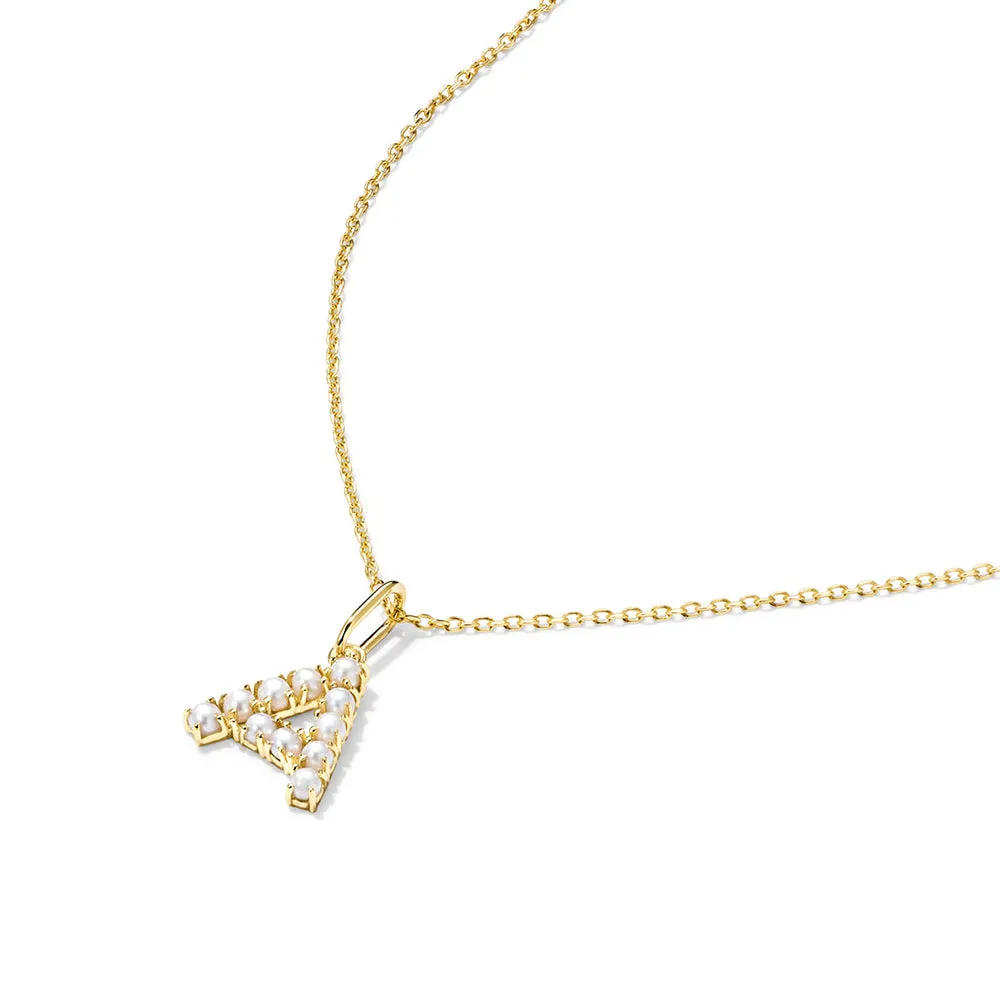 Pearl Initial Charm sold by MSBLUE Jewelry product image thumbnail 3