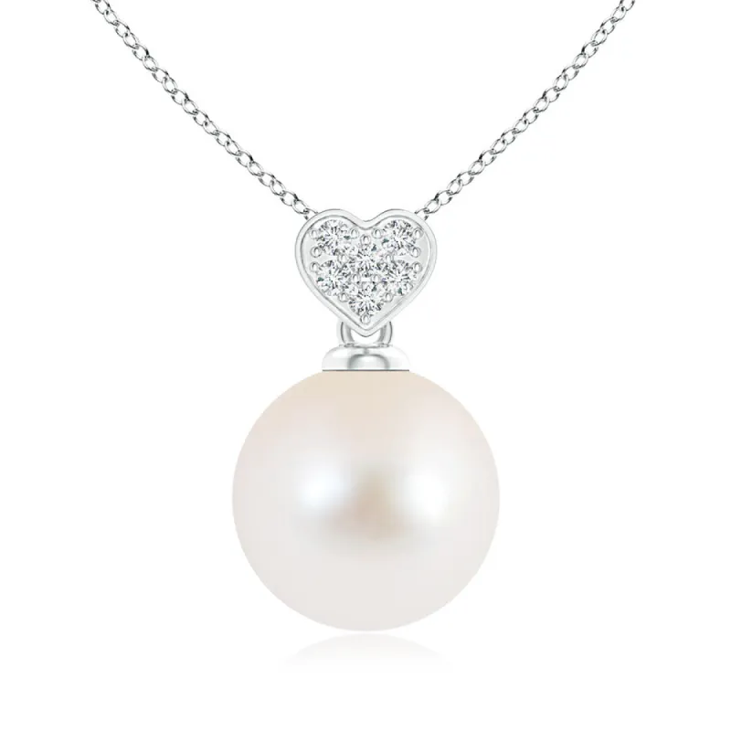 8mm Freshwater Cultured Pearl Pendant with Heart-Shaped Bale sold by MSBLUE Jewelry
