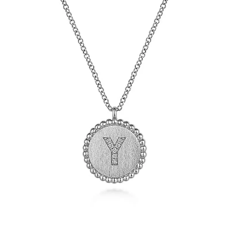 Initial Y Medallion Necklace sold by MSBLUE Jewelry