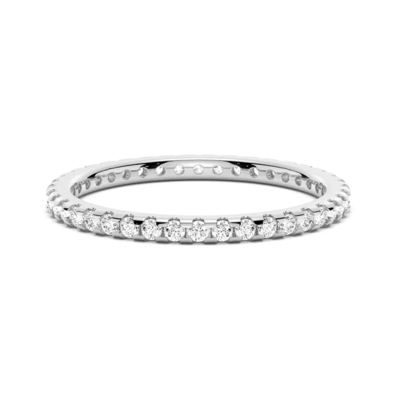 Petite Pavé Scalloped Moissanite Eternity Band sold by MSBLUE Jewelry