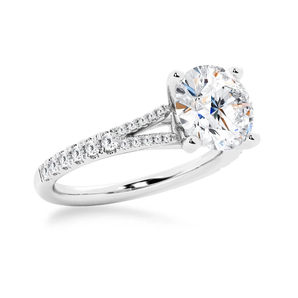 NEW Round Cut Split-Shank Moissanite Engagement Ring sold by MSBLUE Jewelry product image thumbnail 4