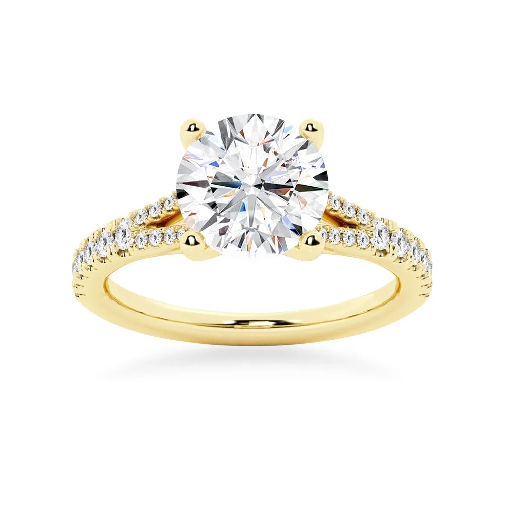 NEW Round Cut Split-Shank Moissanite Engagement Ring sold by MSBLUE Jewelry product image thumbnail 2