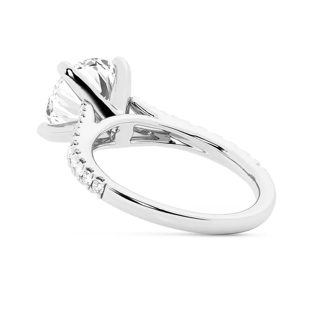 NEW Round Cut Split-Shank Moissanite Engagement Ring sold by MSBLUE Jewelry product image thumbnail 5