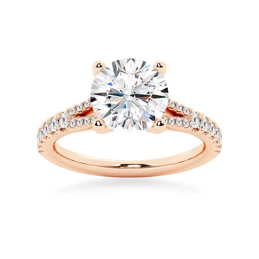 NEW Round Cut Split-Shank Moissanite Engagement Ring sold by MSBLUE Jewelry product image thumbnail 3