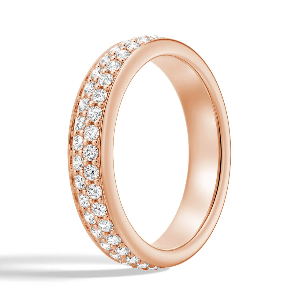 Double Row Pavé Moissanite Eternity Band sold by MSBLUE Jewelry product image thumbnail 3