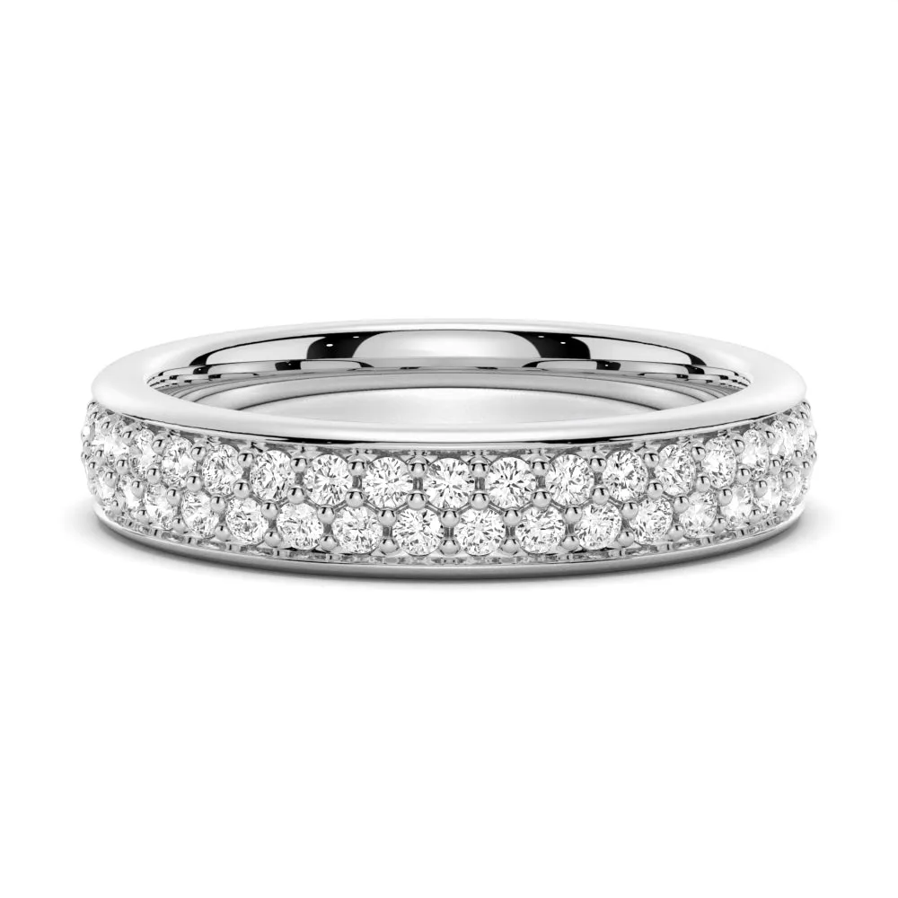 Double Row Pavé Moissanite Eternity Band sold by MSBLUE Jewelry product image thumbnail 4