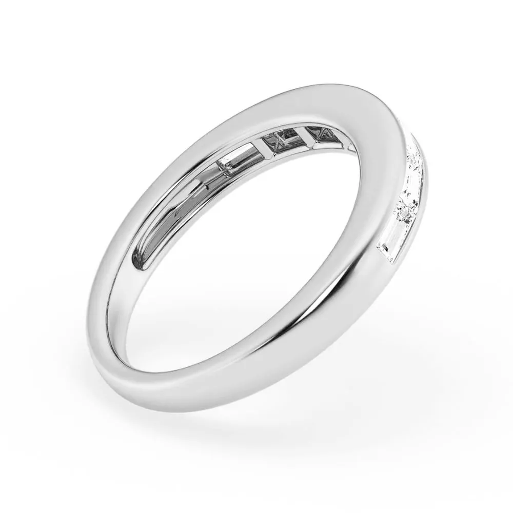 Baguette Cut Moissanite Wedding Band sold by MSBLUE Jewelry product image thumbnail 5