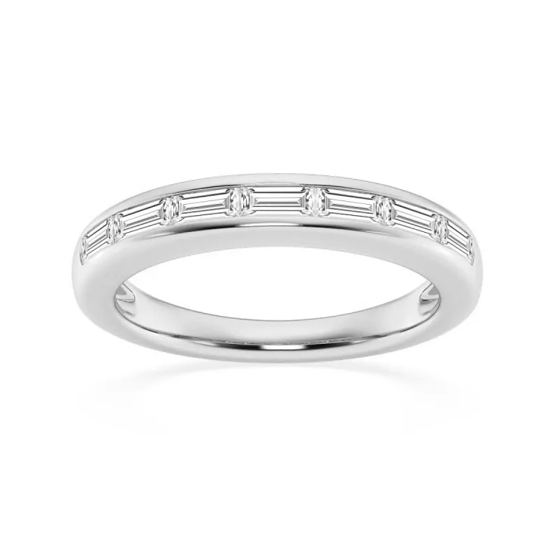 Baguette Cut Moissanite Wedding Band sold by MSBLUE Jewelry