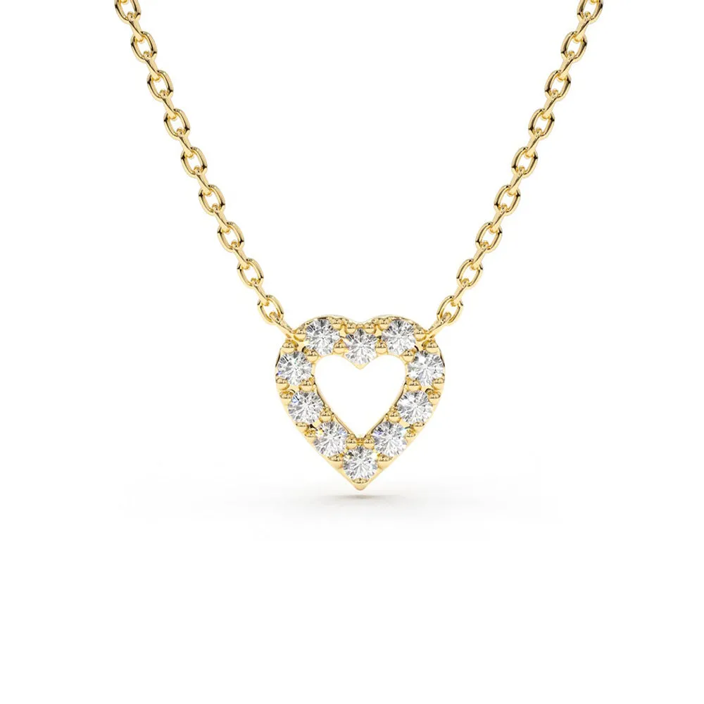 Pavé Lab Grown Diamond Mini Heart Necklace sold by MSBLUE Jewelry