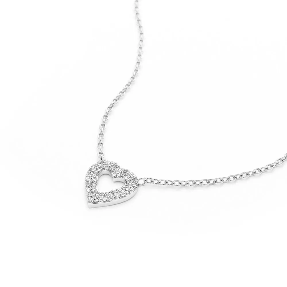 Pavé Lab Grown Diamond Mini Heart Necklace sold by MSBLUE Jewelry product image thumbnail 4
