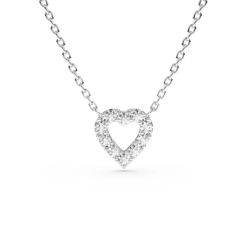 Pavé Lab Grown Diamond Mini Heart Necklace sold by MSBLUE Jewelry product image thumbnail 2
