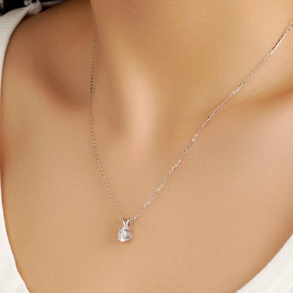 1 CT. Round Moissanite Solitaire V Bale Pendant sold by MSBLUE Jewelry product image thumbnail 5