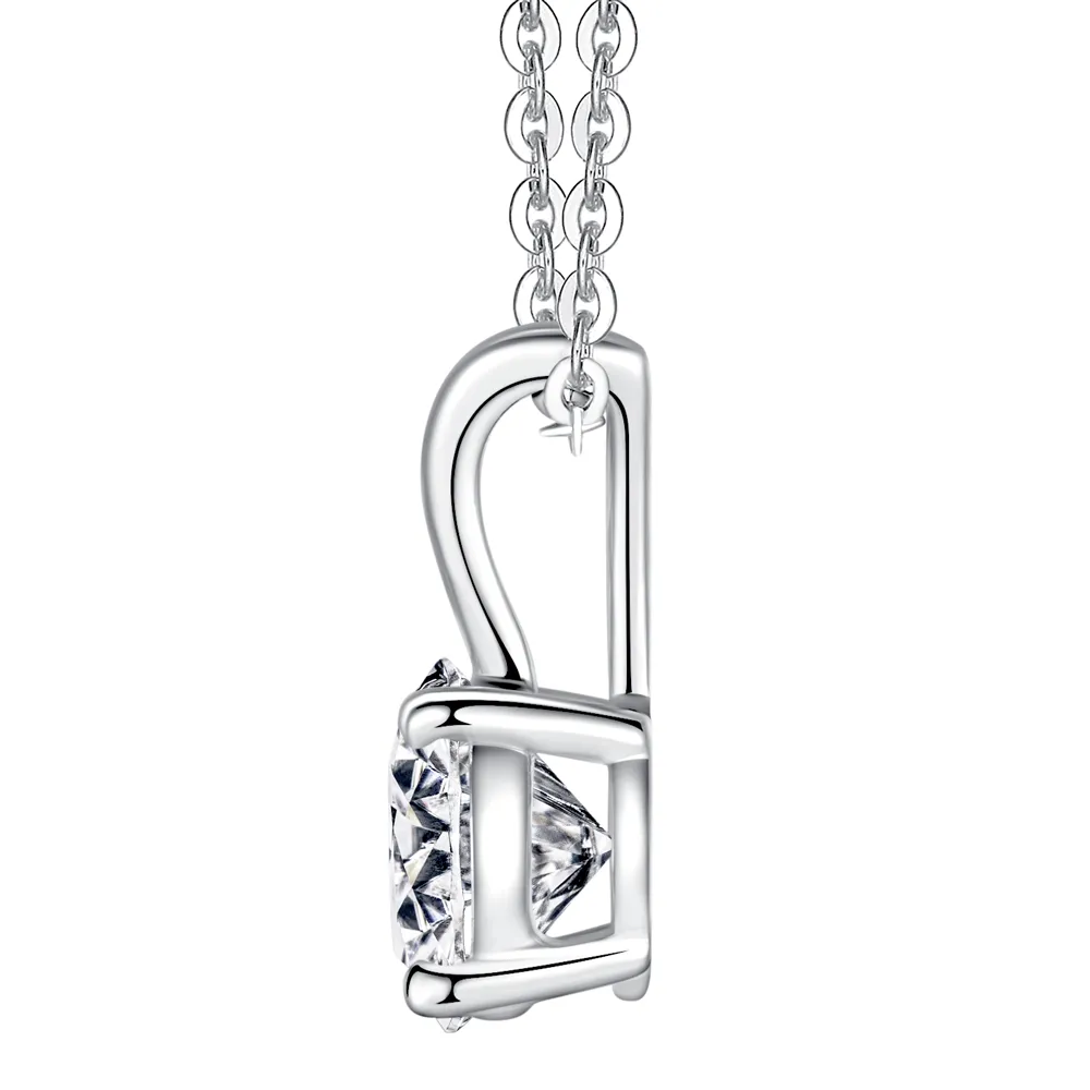 1 CT. Round Moissanite Solitaire V Bale Pendant sold by MSBLUE Jewelry product image thumbnail 3