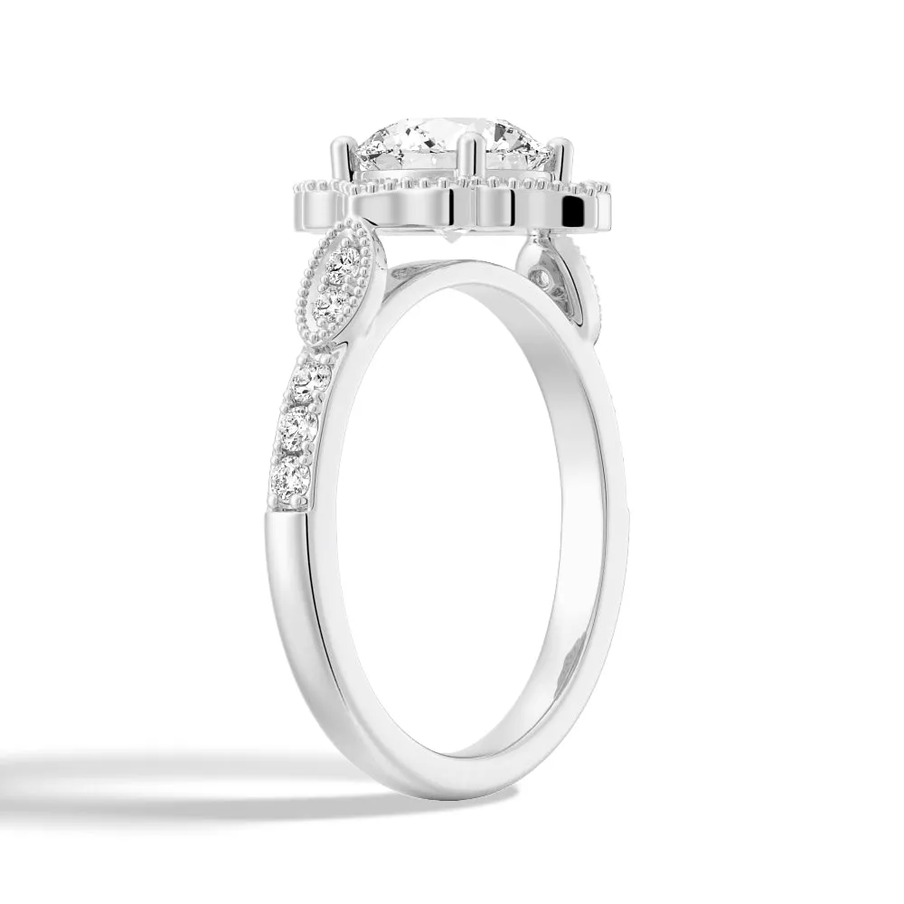 1 CT. Cadenza Halo Moissanite Round Cut Ring sold by MSBLUE Jewelry product image thumbnail 2