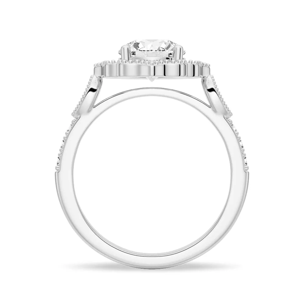 1 CT. Cadenza Halo Moissanite Round Cut Ring sold by MSBLUE Jewelry product image thumbnail 4