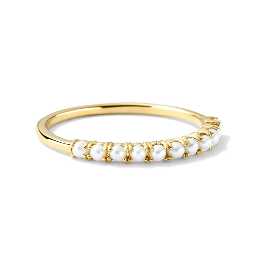 Freshwater Pearl Half Eternity Band sold by MSBLUE Jewelry product image thumbnail 3