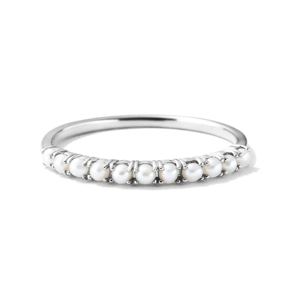 Freshwater Pearl Half Eternity Band sold by MSBLUE Jewelry product image thumbnail 2
