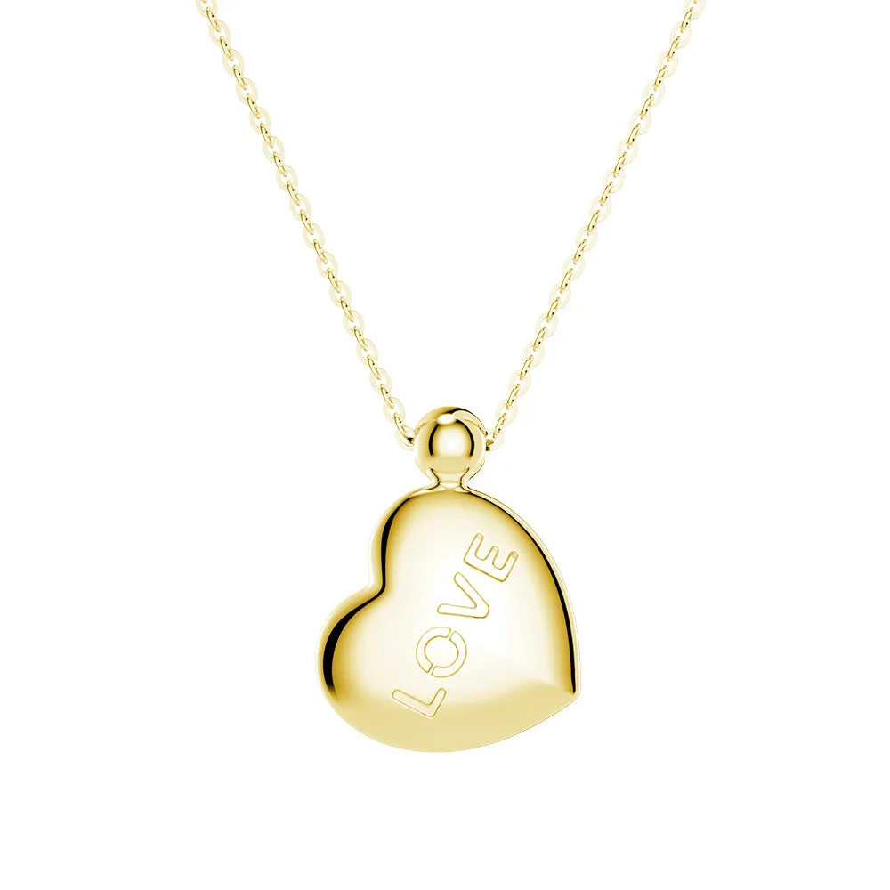 Double Side Engraved "Love" Heart Necklace sold by MSBLUE Jewelry product image thumbnail 2