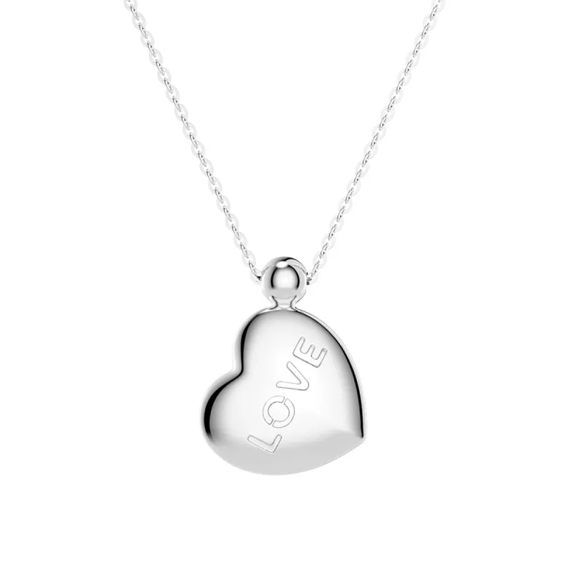 Double Side Engraved "Love" Heart Necklace sold by MSBLUE Jewelry