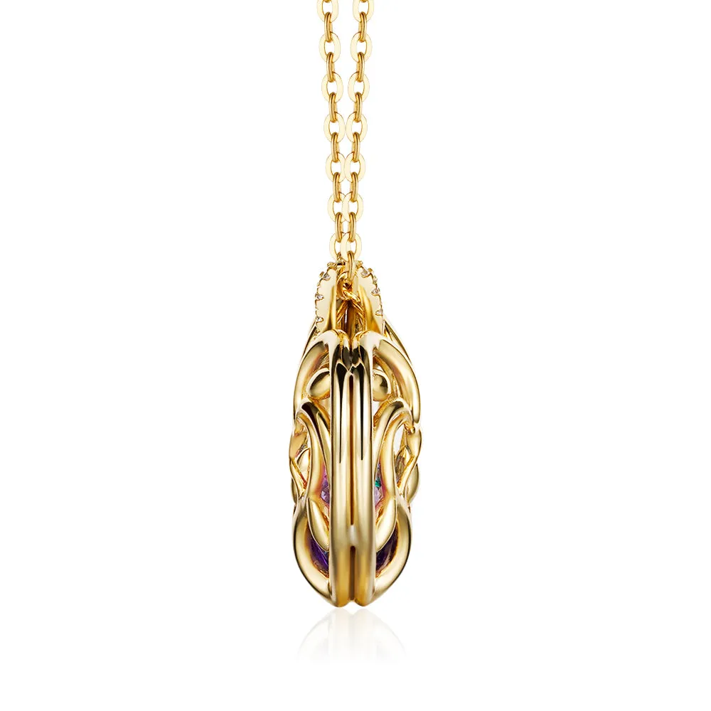 Custom Caged Heart Birthstones Necklace Pendant sold by MSBLUE Jewelry product image thumbnail 3