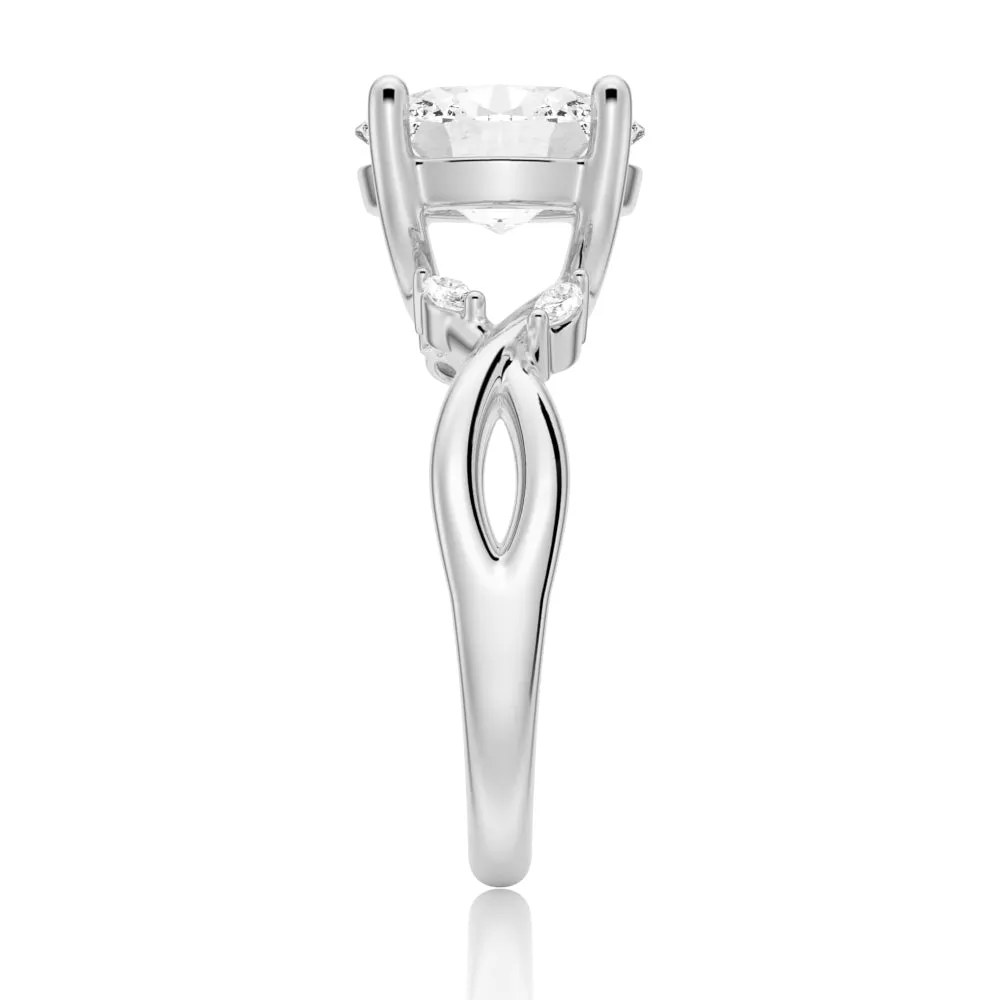 Twist Vine Oval Shaped Moissanite Engagement Ring sold by MSBLUE Jewelry product image thumbnail 5