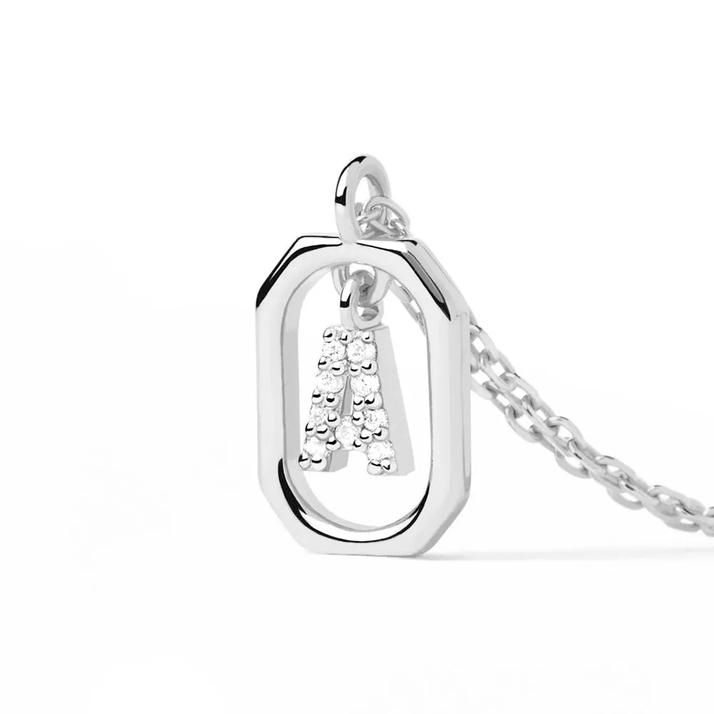 Moissanite Initial A Dangle Pendant Necklace sold by MSBLUE Jewelry product image thumbnail 3