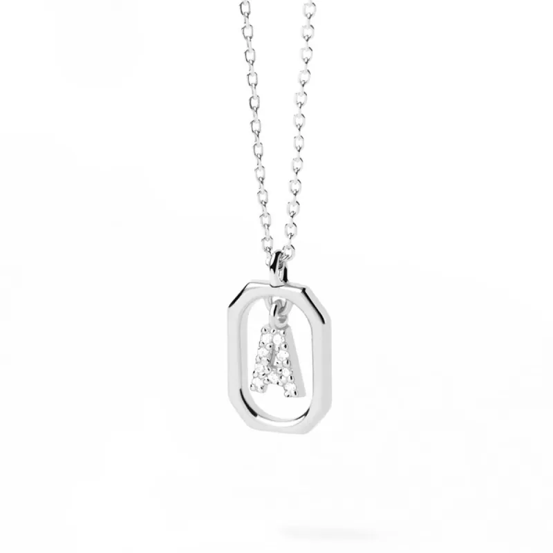 Moissanite Initial A Dangle Pendant Necklace sold by MSBLUE Jewelry