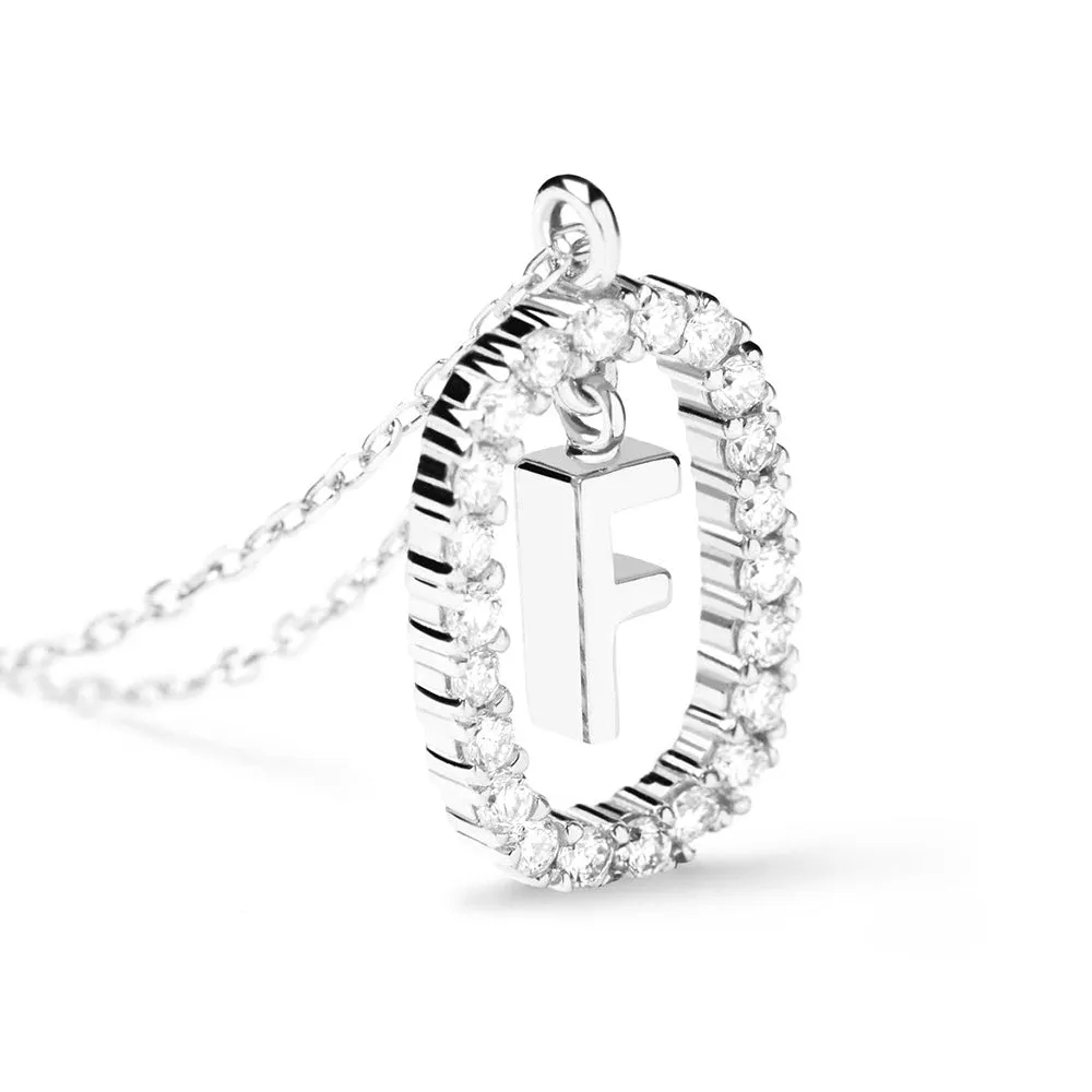 Moissanite Letter F Dangle Pendant Necklace sold by MSBLUE Jewelry product image thumbnail 3