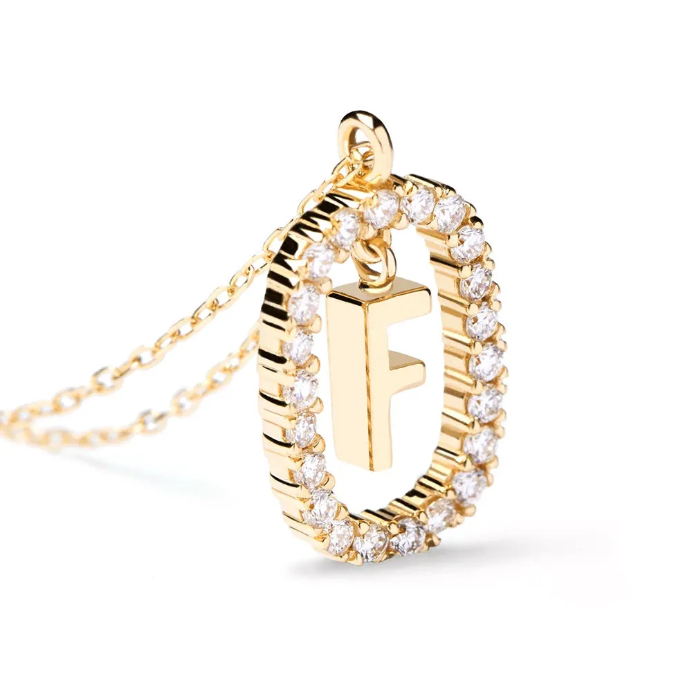 Moissanite Letter F Dangle Pendant Necklace sold by MSBLUE Jewelry product image thumbnail 5