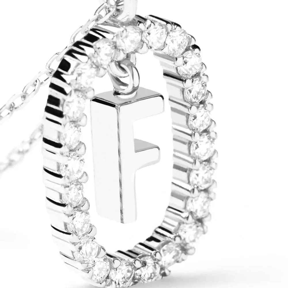 Moissanite Letter F Dangle Pendant Necklace sold by MSBLUE Jewelry product image thumbnail 4
