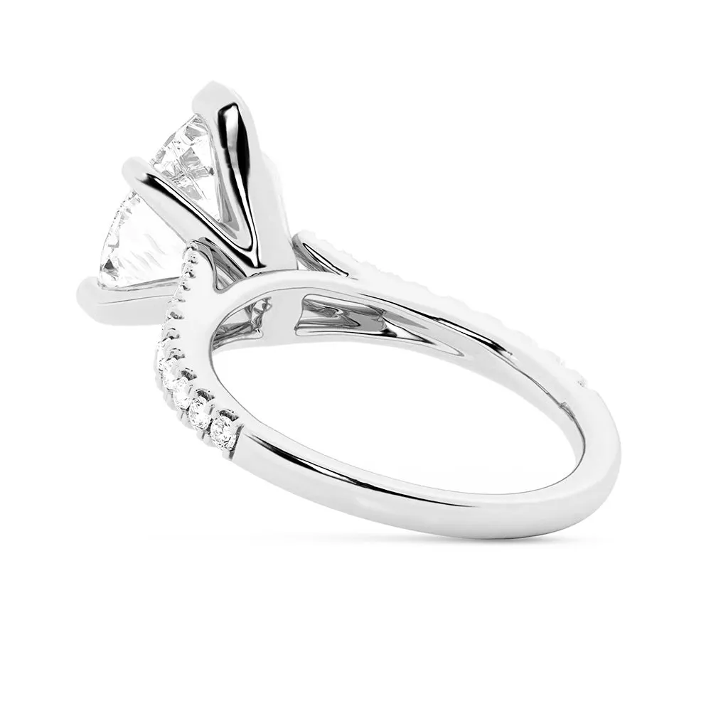 NEW Pear Shaped Split-Shank Moissanite Engagement Ring sold by MSBLUE Jewelry product image thumbnail 5