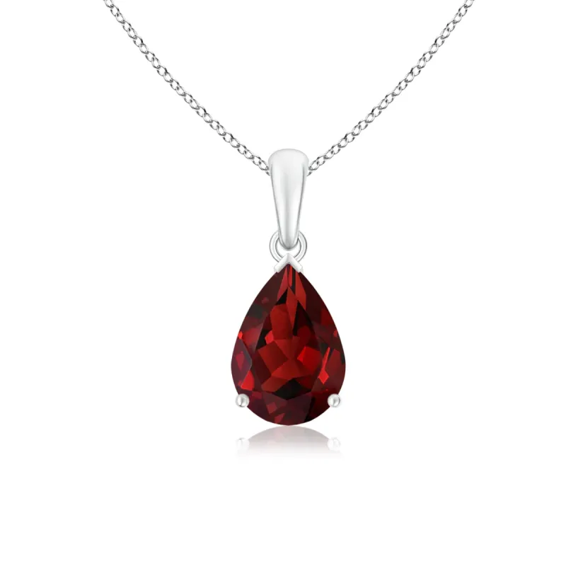1 CT. Pear Shape Garnet Solitaire Pendant sold by MSBLUE Jewelry