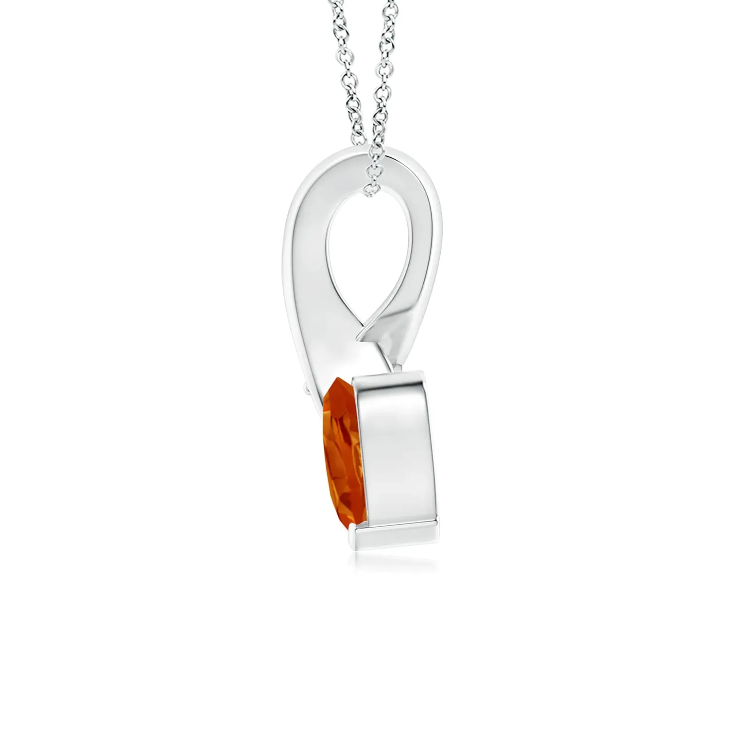 1 CT. Heart-Shaped Citrine Ribbon Pendant with Diamond sold by MSBLUE Jewelry product image thumbnail 2