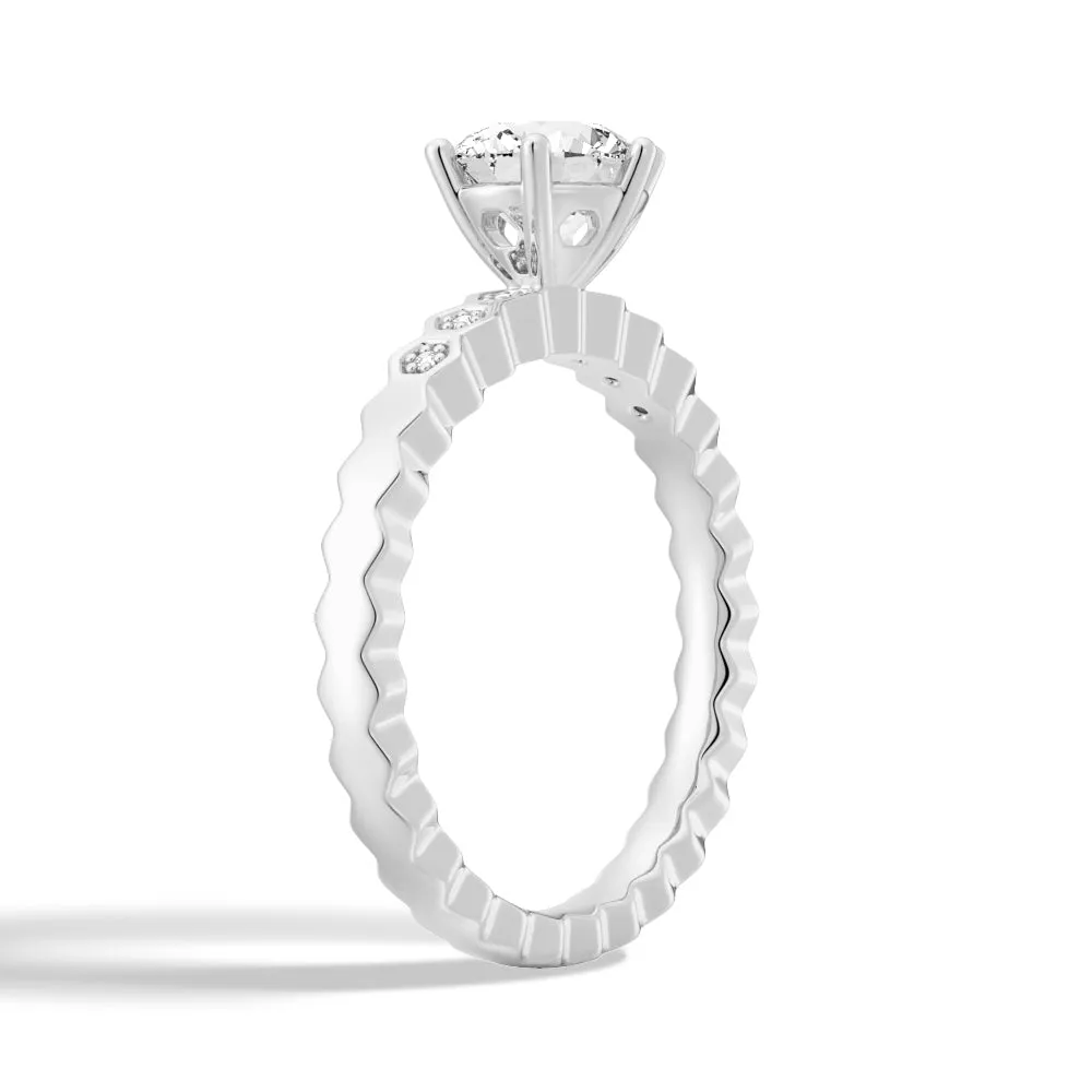 1 CT. Bee Round Cut Moissanite Engagement Ring sold by MSBLUE Jewelry product image thumbnail 2