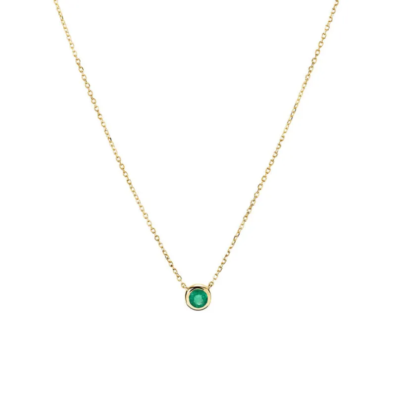 Minimalist Bezel Set 12 Birthstones Necklace made by MSBLUE Jewelry