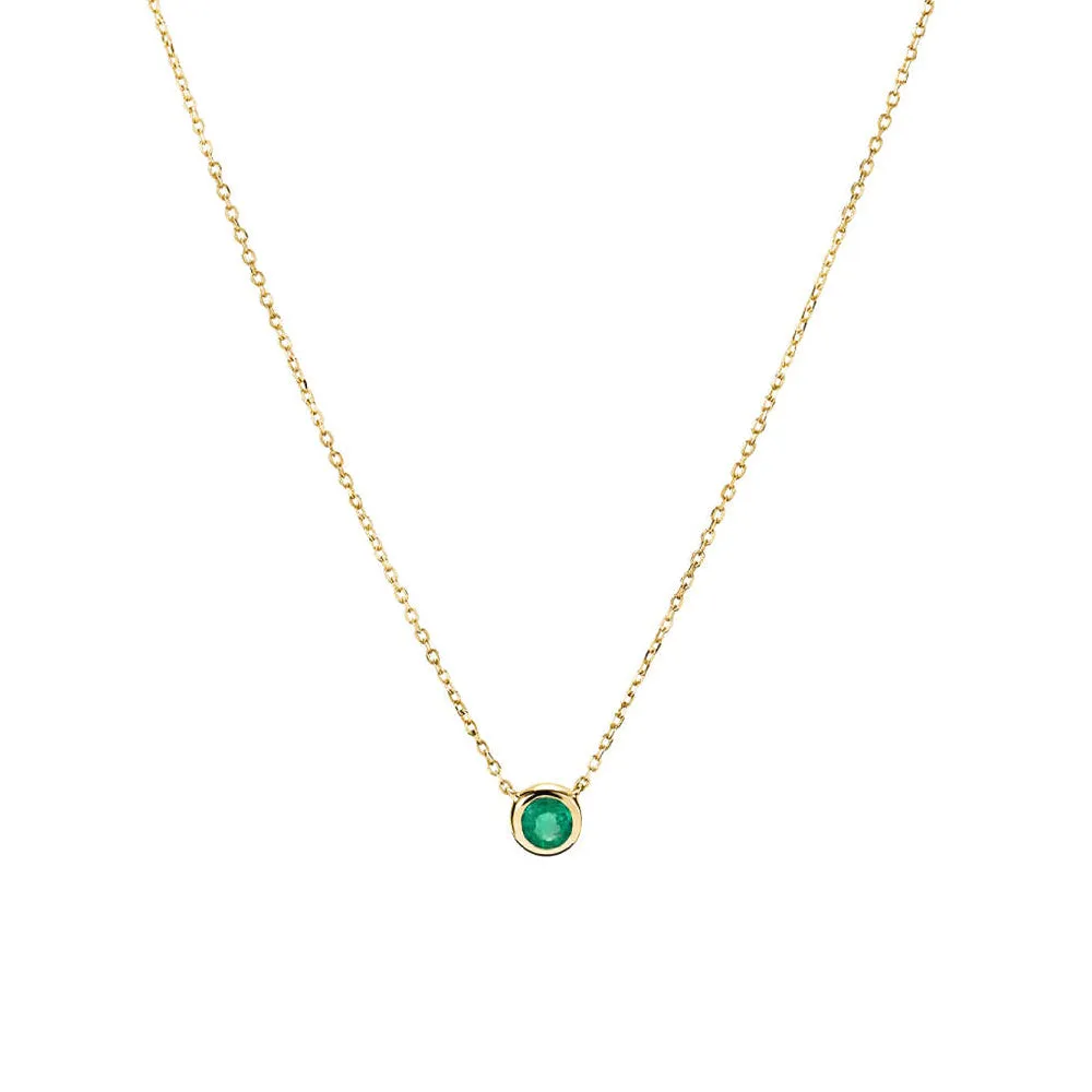 Minimalist Bezel Set 12 Birthstones Necklace sold by MSBLUE Jewelry