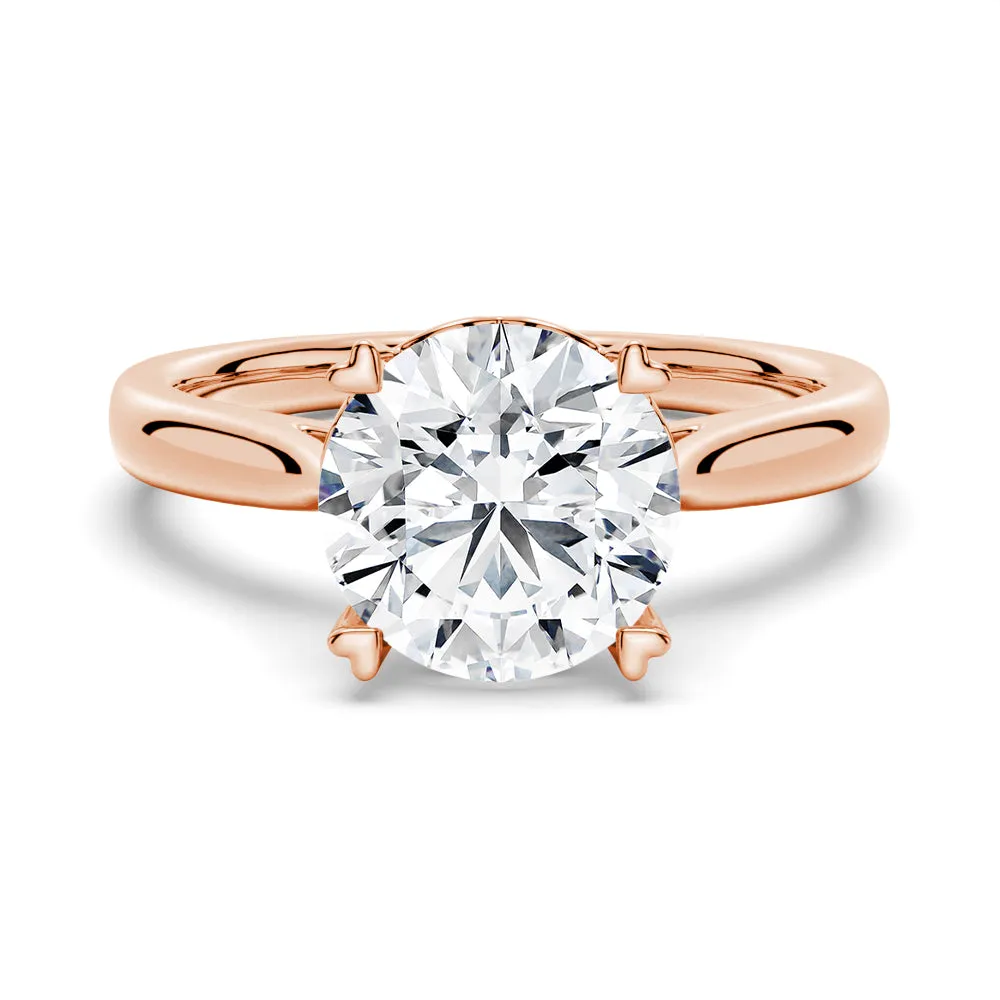 Secret Solitaire Round Moissanite Engagement Ring sold by MSBLUE Jewelry product image thumbnail 3