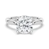 Secret Solitaire Round Moissanite Engagement Ring sold by MSBLUE Jewelry