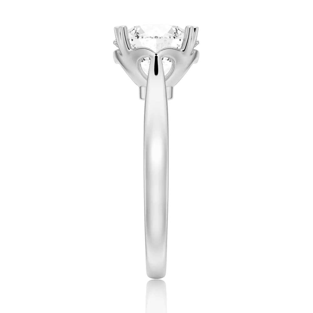 Secret Solitaire Round Moissanite Engagement Ring sold by MSBLUE Jewelry product image thumbnail 5