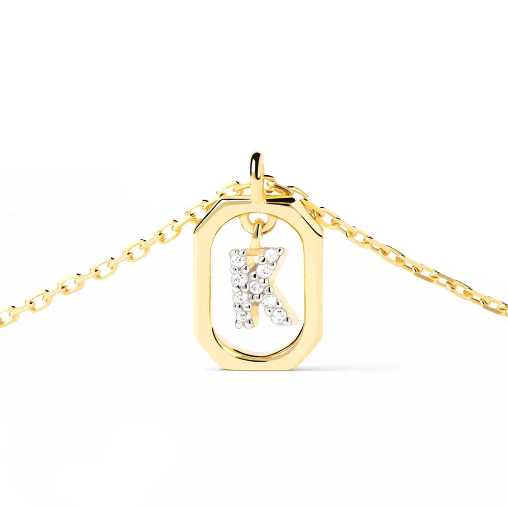 Moissanite Initial K Dangle Pendant Necklace sold by MSBLUE Jewelry product image thumbnail 4