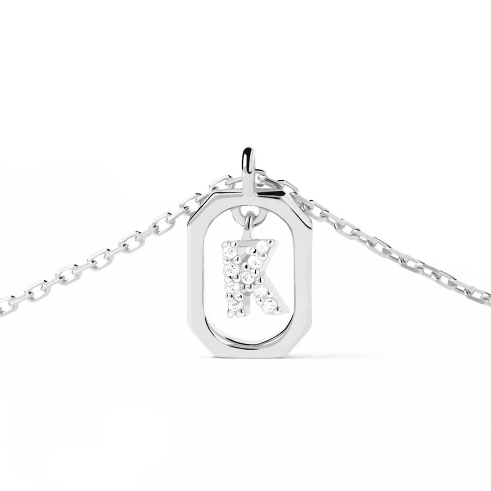 Moissanite Initial K Dangle Pendant Necklace sold by MSBLUE Jewelry product image thumbnail 3