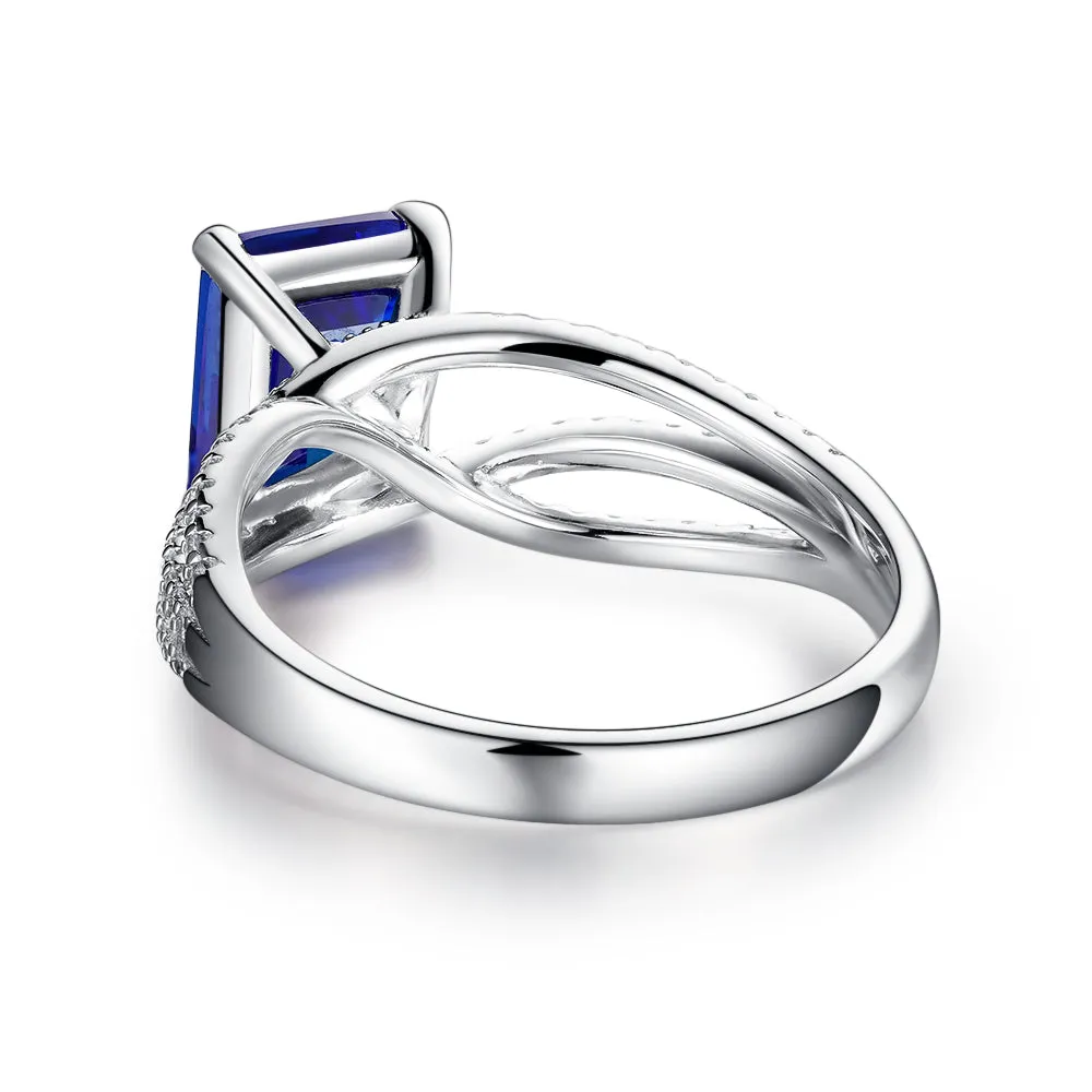 2.5 CT. Petite Split Band Lab Grown Sapphire Gemstone Ring sold by MSBLUE Jewelry product image thumbnail 4
