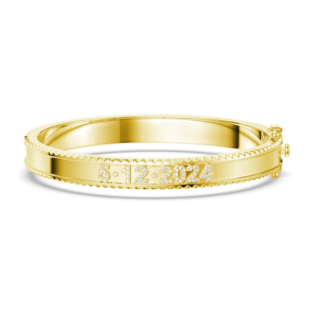 Custom Signature Bangle Bracelet with Personalized Engravings sold by MSBLUE Jewelry