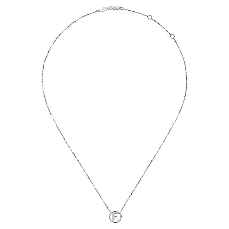 Round Pavé Initial F Pendant Necklace sold by MSBLUE Jewelry product image thumbnail 3