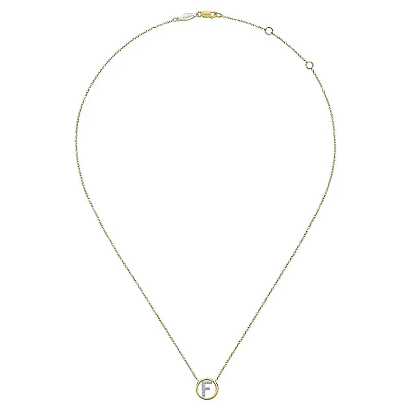 Round Pavé Initial F Pendant Necklace sold by MSBLUE Jewelry product image thumbnail 4